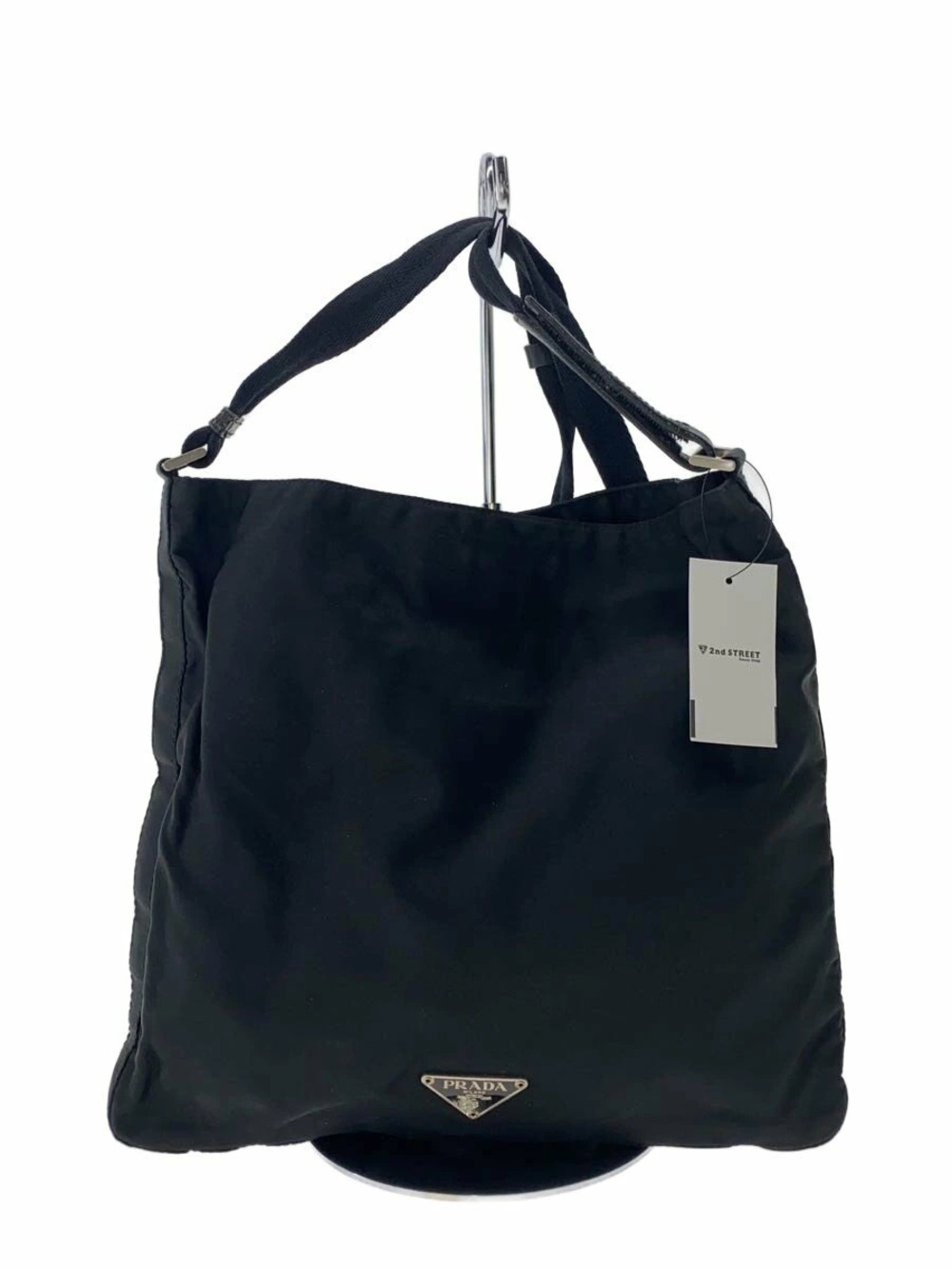 Prada Triangle Plate Shoulder Bag BlackBag